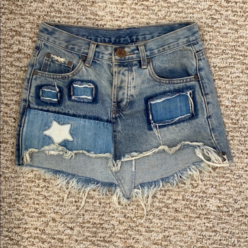 One teaspoon junk yard patch work mini skirt 24